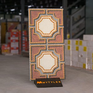 undefined-Vitrified Red Mosaic Floor and Wall Tile Code35602 (600x1200mm, Carving Matt)