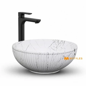 undefined-Ceramic White Wash Basin Code36020 (380x380x140mm, Matt)