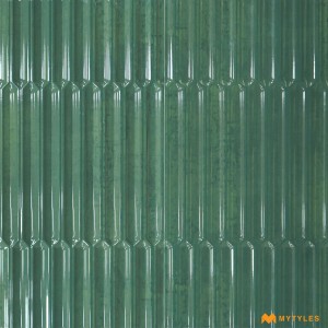 undefined-Ceramic Green Textured Wall Tile Code32509 (300x600mm, Glossy)
