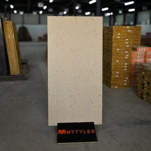 undefined-Vitrified Cream Terrazzo Floor and Wall Tile Code10372 (600x1200mm, Matt)