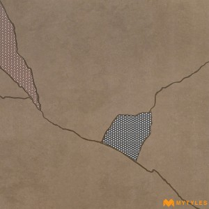 undefined-Vitrified Brown Moroccan Floor and Wall Tile Code33144 (600x600mm, Carving Matt)