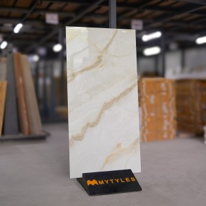 undefined-Vitrified Cream Floor and Wall Tile Code30662 (600x1200mm, Glossy)