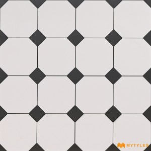 undefined-White and Black Moroccan Floor and Wall Tile Code33136 (600x600mm, Carving Matt)