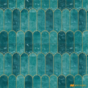 undefined-Ceramic Blue Geometric Wall Tile Code29682DK (300x450mm, Glossy)