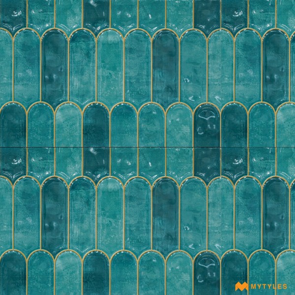 Digital Wall Tile Concept-Ceramic Blue Geometric Wall Tile Code29682DK (300x450mm, Glossy)