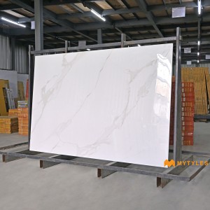 undefined-Vitrified White Slab Floor and Wall Tile Code28759 (1200x1800mm, Glossy)