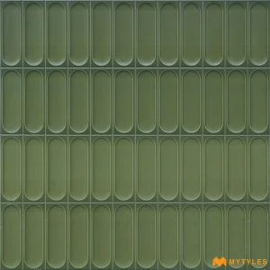 undefined-Earthy Khaki Green Capsule Matt Ceramic Wall Tile Code40292 300x600mm 6Pc Pack