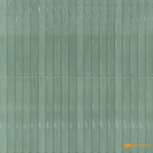undefined-Ceramic Green Fluted Wall Tile Code31663 (300x600mm, Glossy)