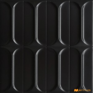 undefined-Ceramic Black Textured Wall Tile Code26670 (300x300mm, Matt)