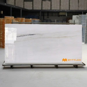 undefined-Vitrified White Slab Floor and Wall Tile Code38724 (4x8 Feet, Glossy)