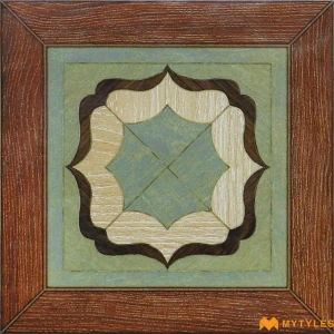 undefined-Mahogany Green Medallion Carving Matt Ceramic Moroccan Tile Code40640 300x300mm