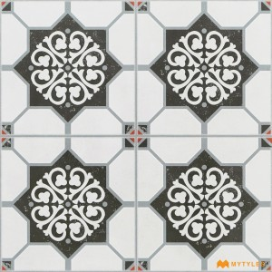 undefined-Ceramic Black and White Moroccan Floor and Wall Code29300 (300x300mm, Matt)
