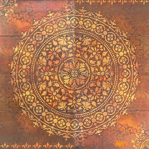 undefined-Vitrified Brown Mural Wall Tile Code27642 (4x8Feet, Matt)