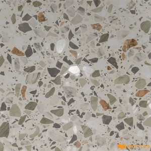 undefined-Vitrified Beige Terrazzo Floor and Wall Tile Code10827 (600x600mm, Matt)