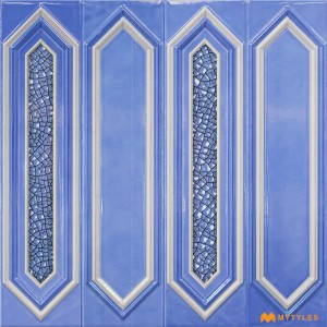 undefined-Ceramic Blue Picket Wall Tile Code31450 (300x300mm, Glossy)