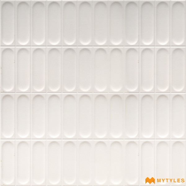 Geometric Tiles-Ceramic White Geometric Wall Tile Code33966 (300x600mm, Matt)