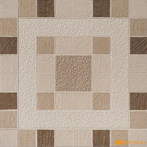 undefined-Beige Grid Frame Vitrified Digital Parking Tile Code39127 600x600mm 3Pc 12mm