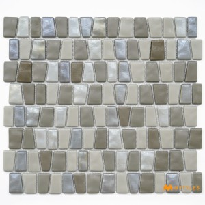undefined-Imported Gray Mosaic Wall Tile Code32679 (276x302mm, Glossy)